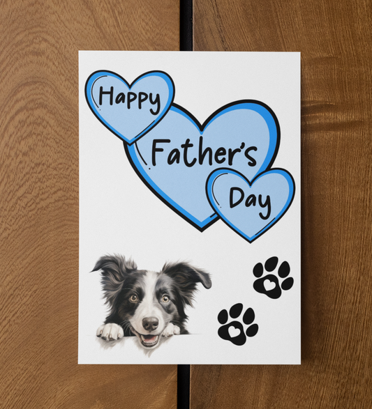Border Collie Father's Day Card - Nice Cute Fun Pet Dog Puppy Owner Novelty Greeting Card
