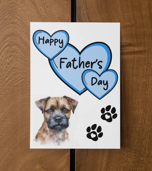 Border Terrier Father's Day Card - Nice Cute Fun Pet Dog Puppy Owner Novelty Greeting Card