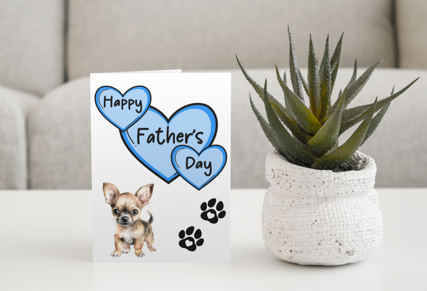 Chihuahua Father's Day Card - Nice Cute Fun Pet Dog Puppy Owner Novelty Greeting Card