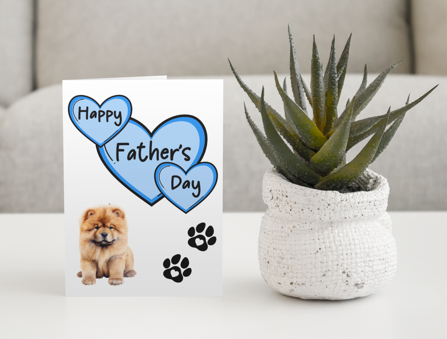 Chow Chow Father's Day Card - Nice Cute Fun Pet Dog Puppy Owner Novelty Greeting Card