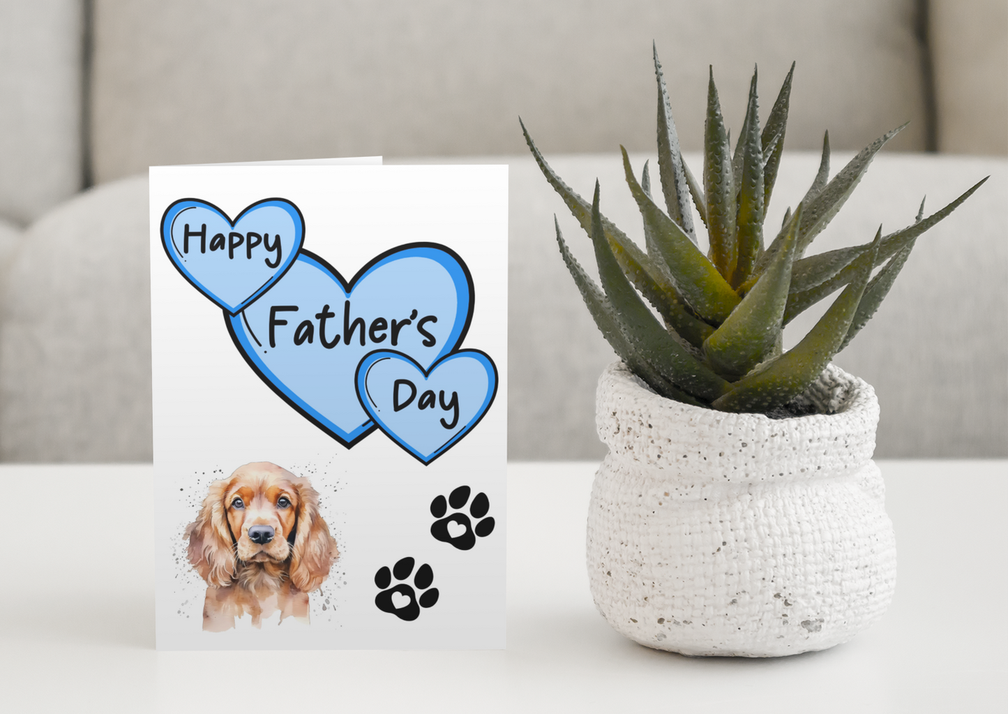 Cocker Spaniel Father's Day Card - Nice Cute Fun Pet Dog Puppy Owner Novelty Greeting Card
