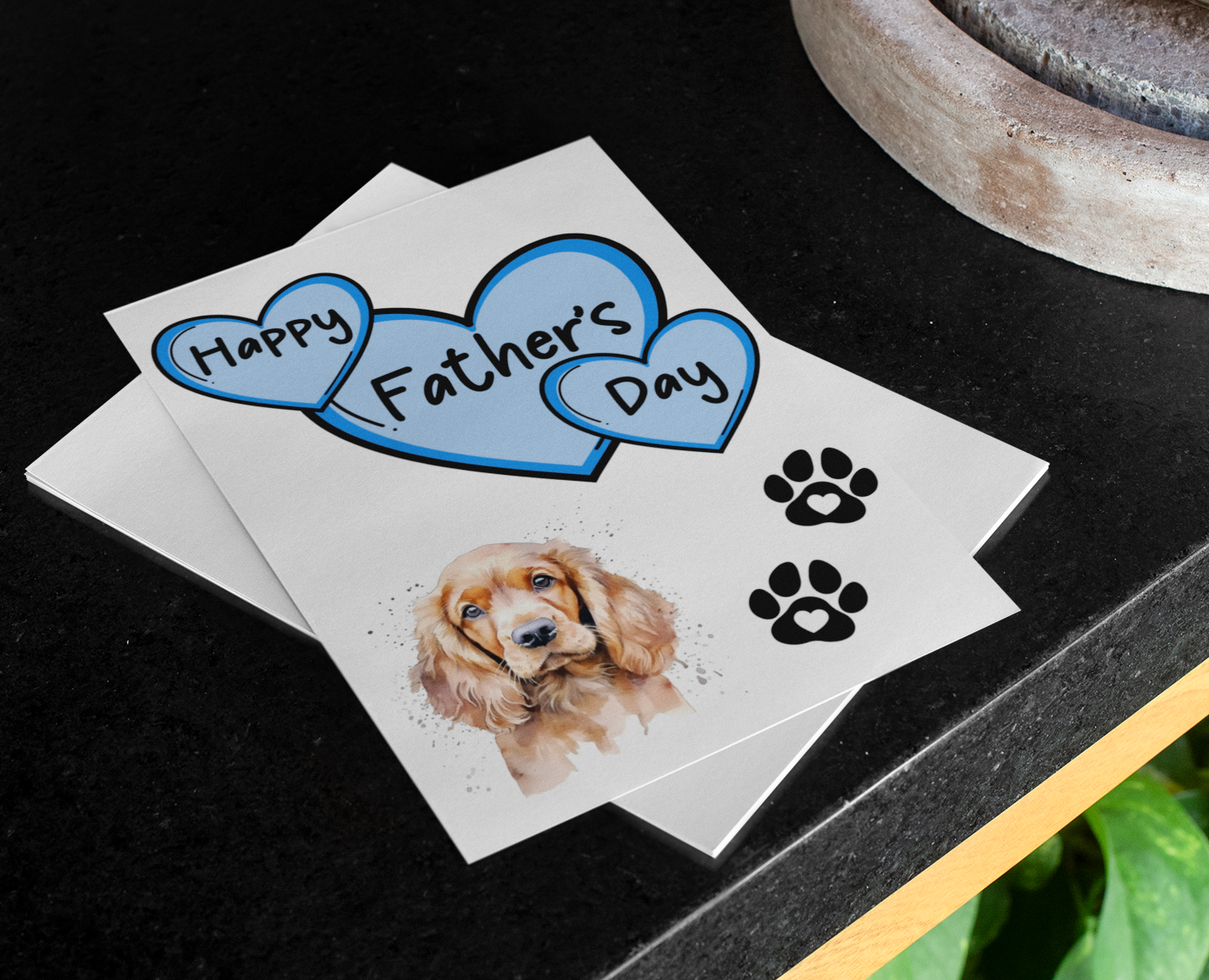 Cocker Spaniel Father's Day Card - Nice Cute Fun Pet Dog Puppy Owner Novelty Greeting Card