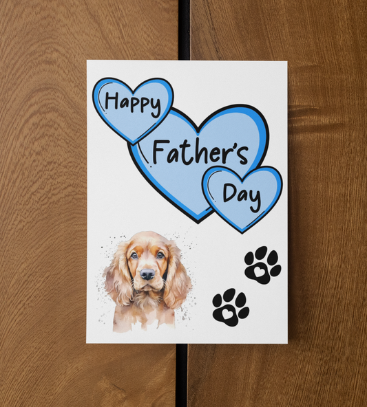 Cocker Spaniel Father's Day Card - Nice Cute Fun Pet Dog Puppy Owner Novelty Greeting Card