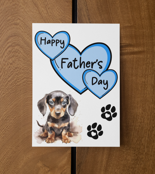 Dachshund Father's Day Card - Nice Cute Fun Pet Dog Puppy Owner Novelty Greeting Card
