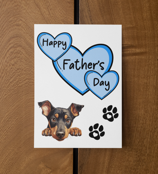 Doberman Father's Day Card - Nice Cute Fun Pet Dog Puppy Owner Novelty Greeting Card