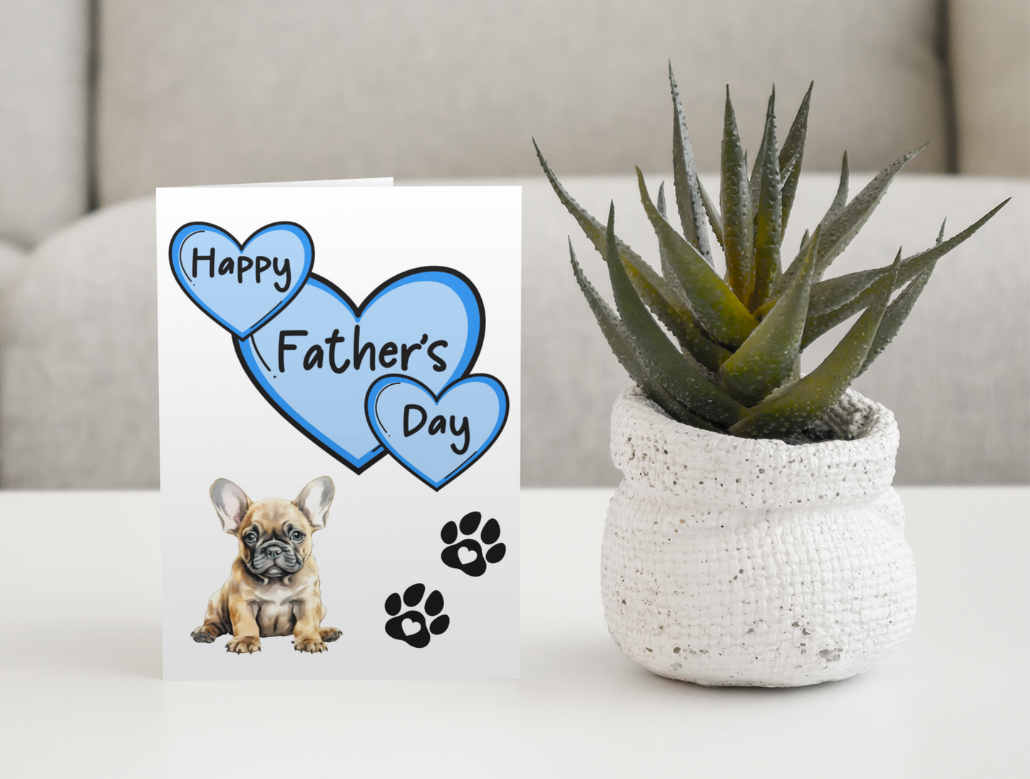 French Bulldog Father's Day Card - Nice Cute Fun Pet Dog Puppy Owner Novelty Greeting Card