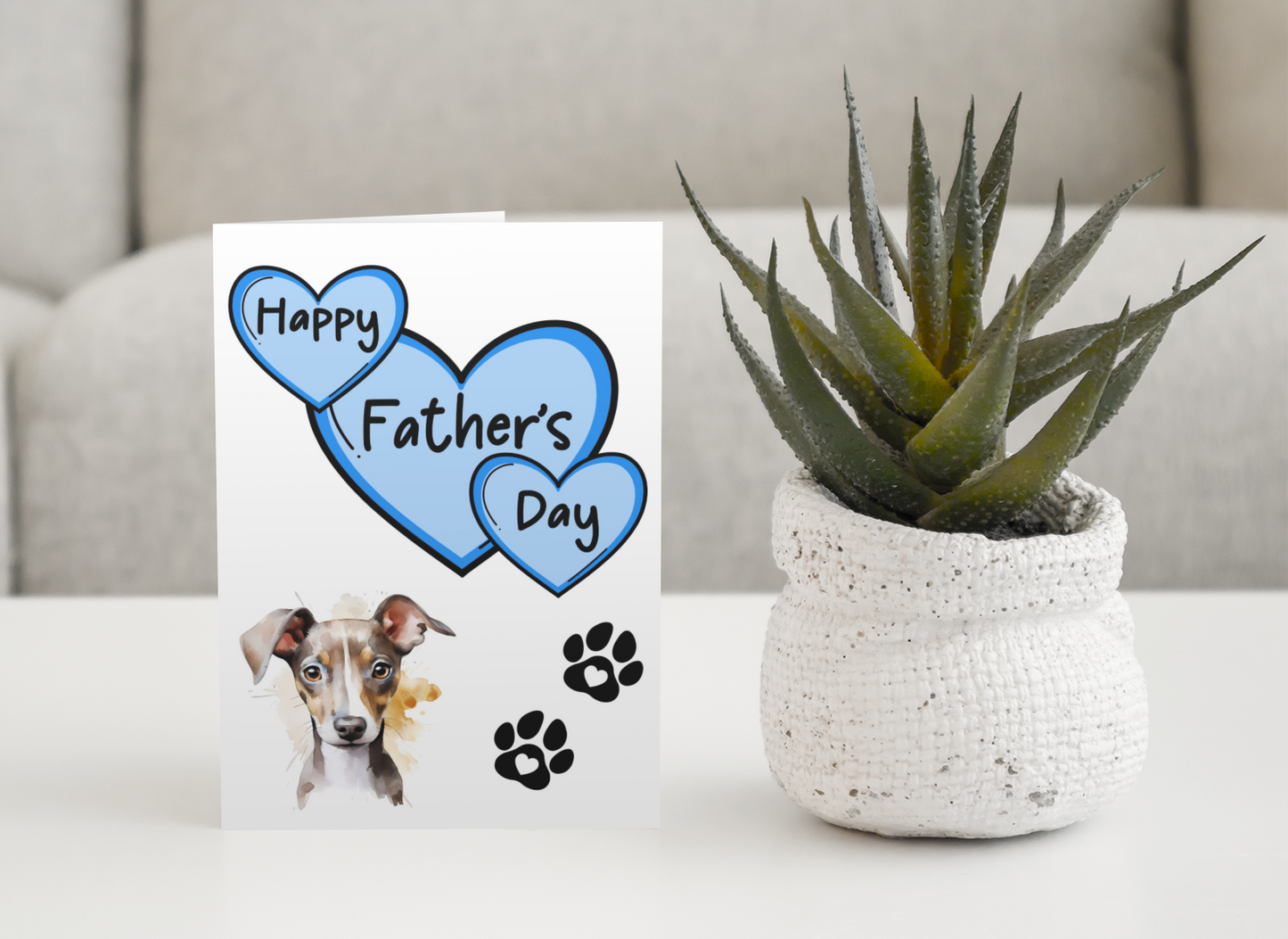 Greyhound Father's Day Card - Nice Cute Fun Pet Dog Puppy Owner Novelty Greeting Card