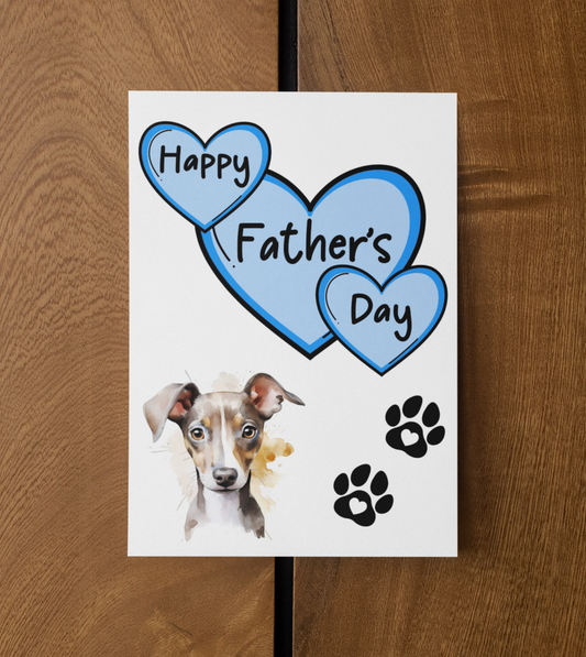 Greyhound Father's Day Card - Nice Cute Fun Pet Dog Puppy Owner Novelty Greeting Card