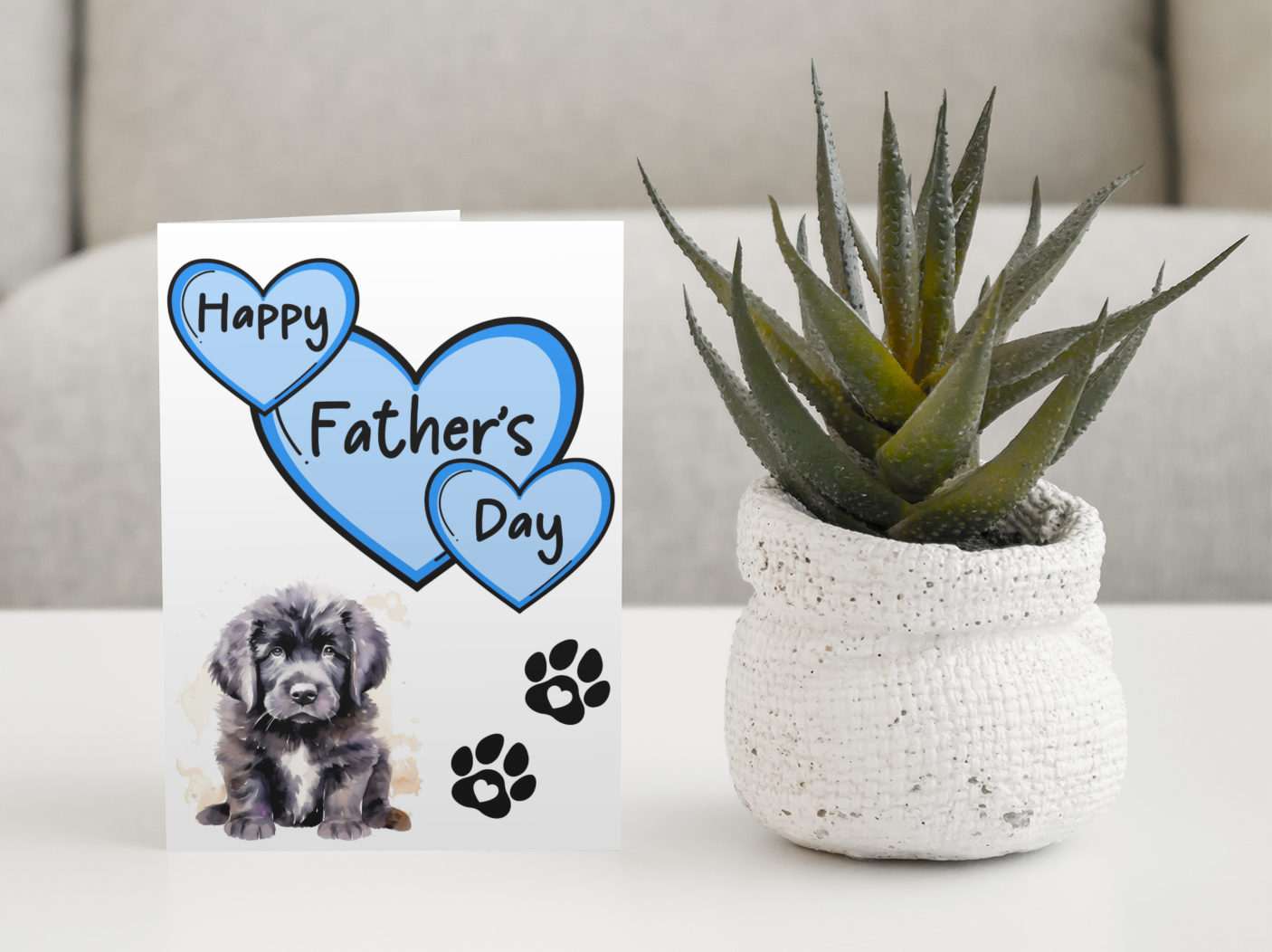 Newfoundland Newfie Father's Day Card - Nice Cute Fun Pet Dog Puppy Owner Novelty Greeting Card