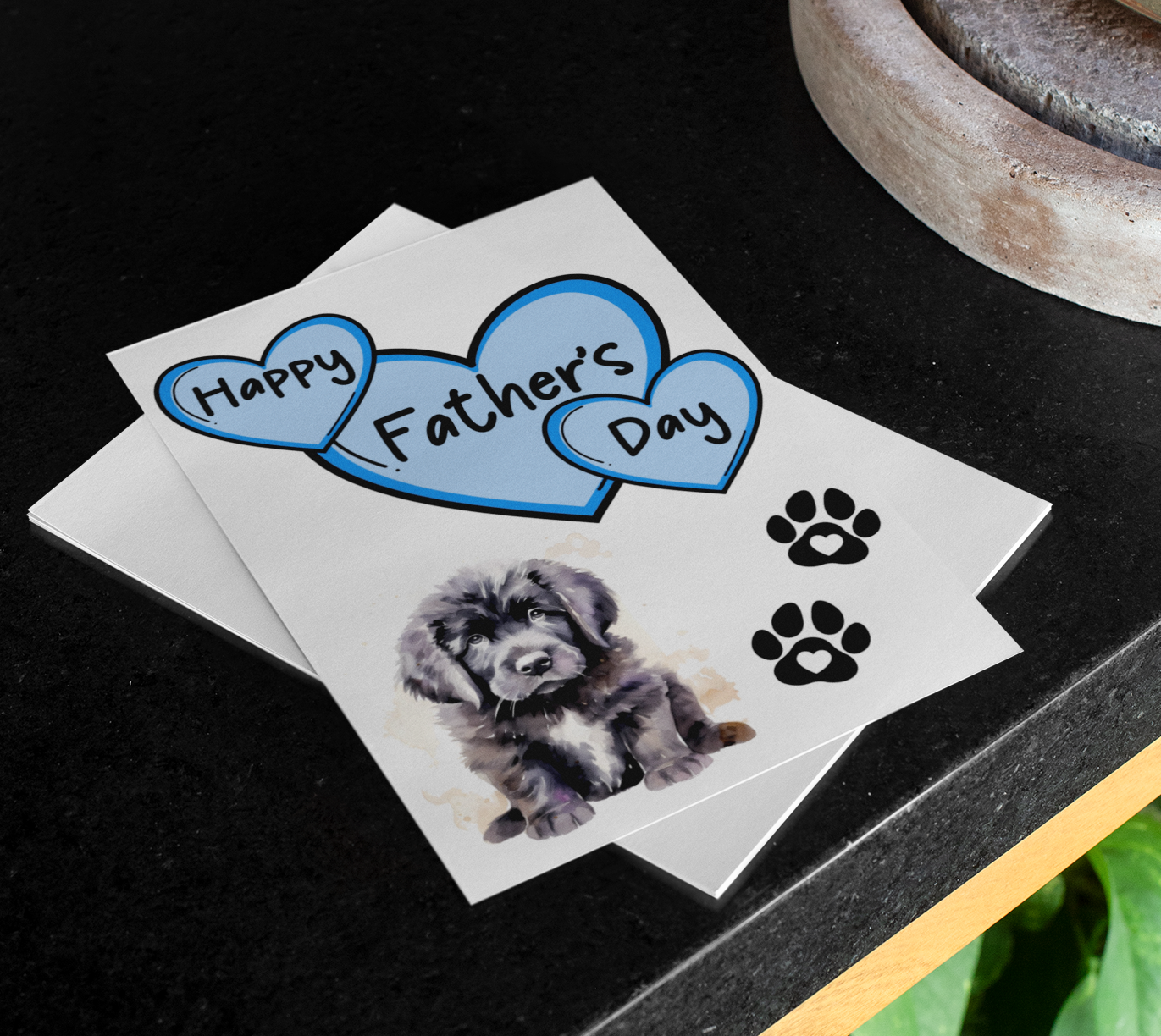 Newfoundland Newfie Father's Day Card - Nice Cute Fun Pet Dog Puppy Owner Novelty Greeting Card