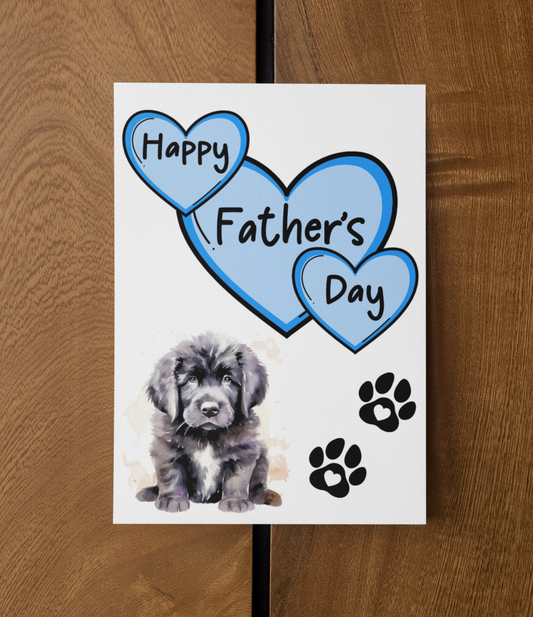 Newfoundland Newfie Father's Day Card - Nice Cute Fun Pet Dog Puppy Owner Novelty Greeting Card