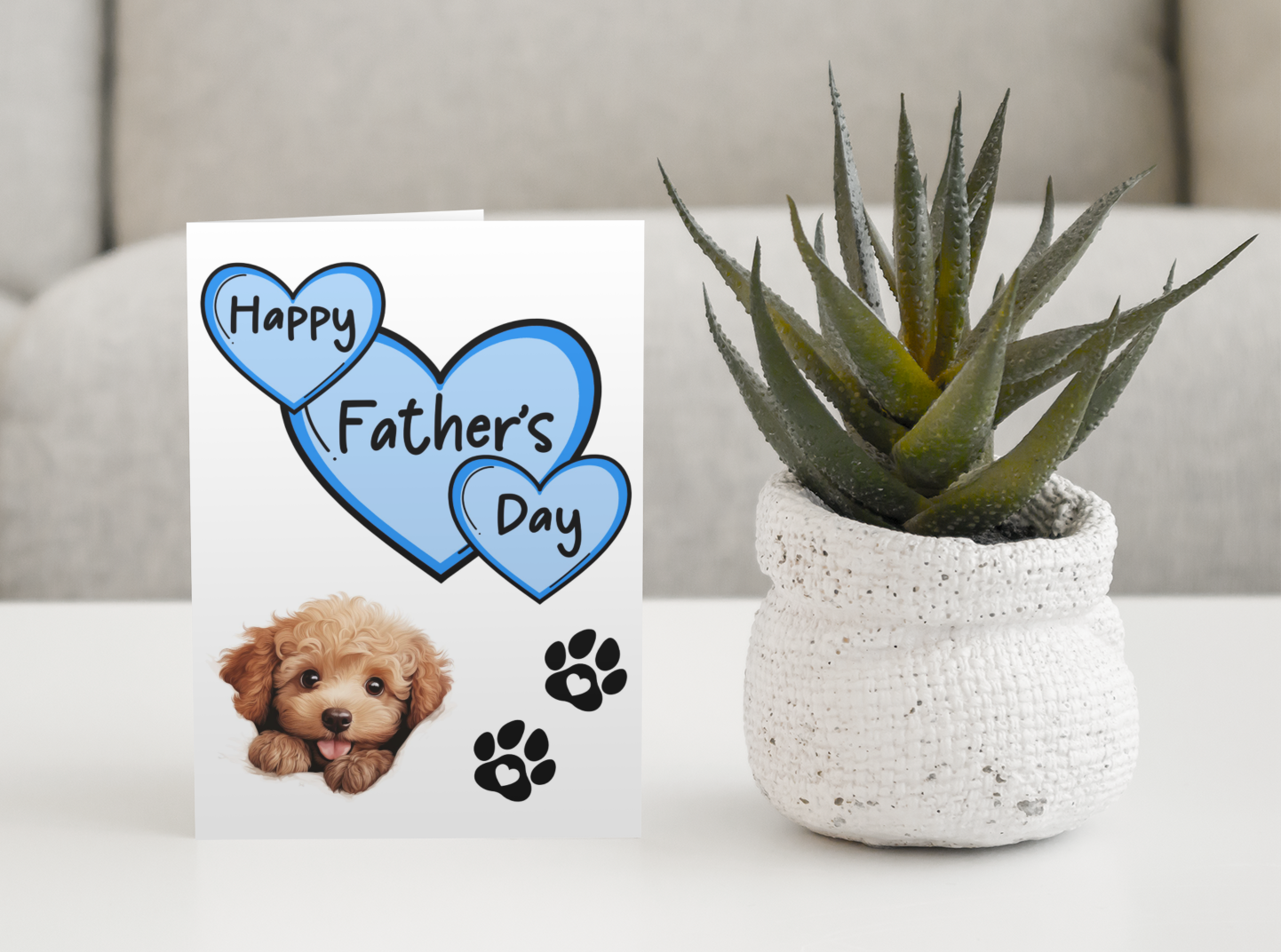 Poodle Father's Day Card - Nice Cute Fun Pet Dog Puppy Owner Novelty Greeting Card