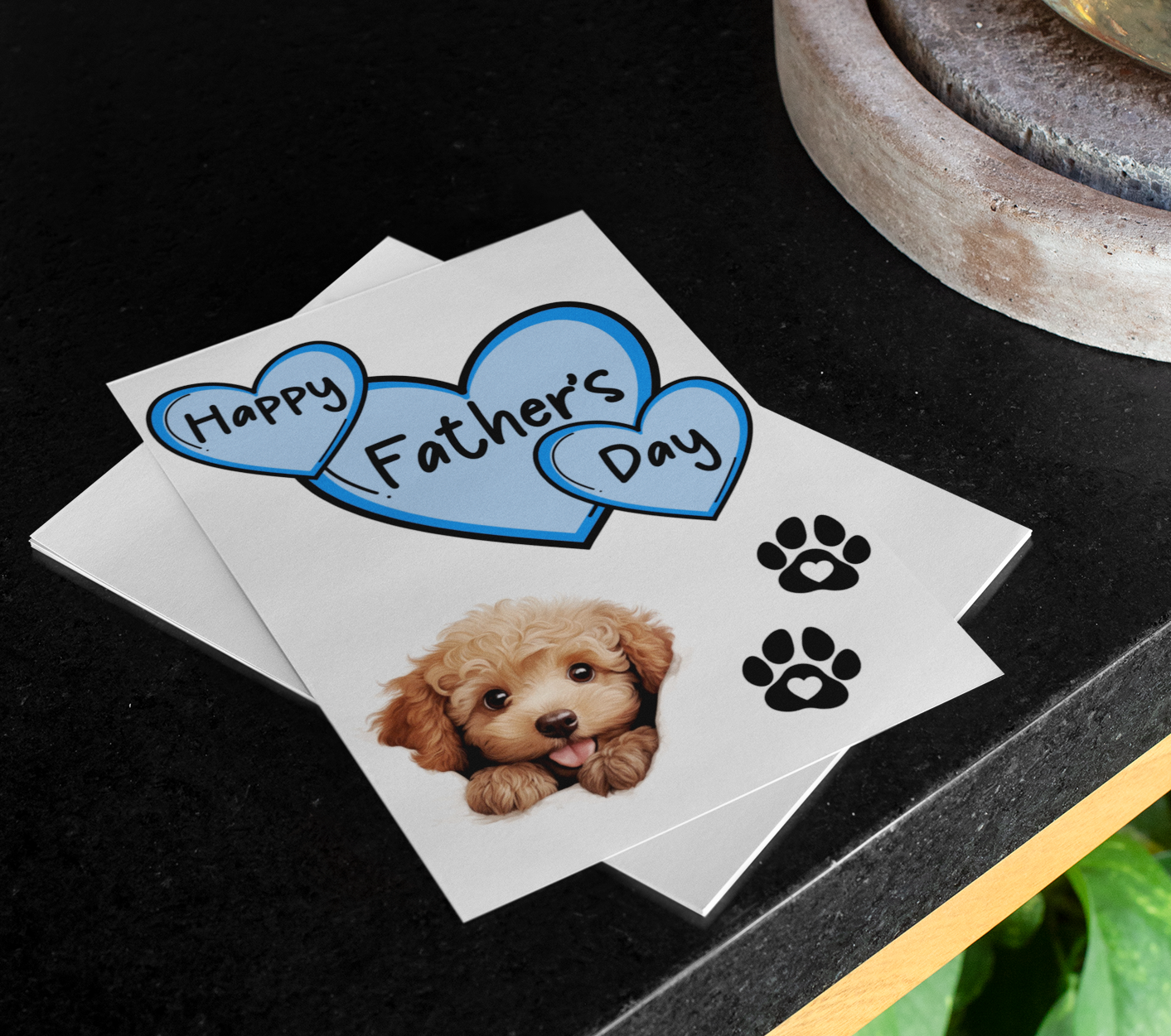 Poodle Father's Day Card - Nice Cute Fun Pet Dog Puppy Owner Novelty Greeting Card