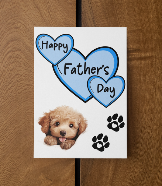 Poodle Father's Day Card - Nice Cute Fun Pet Dog Puppy Owner Novelty Greeting Card