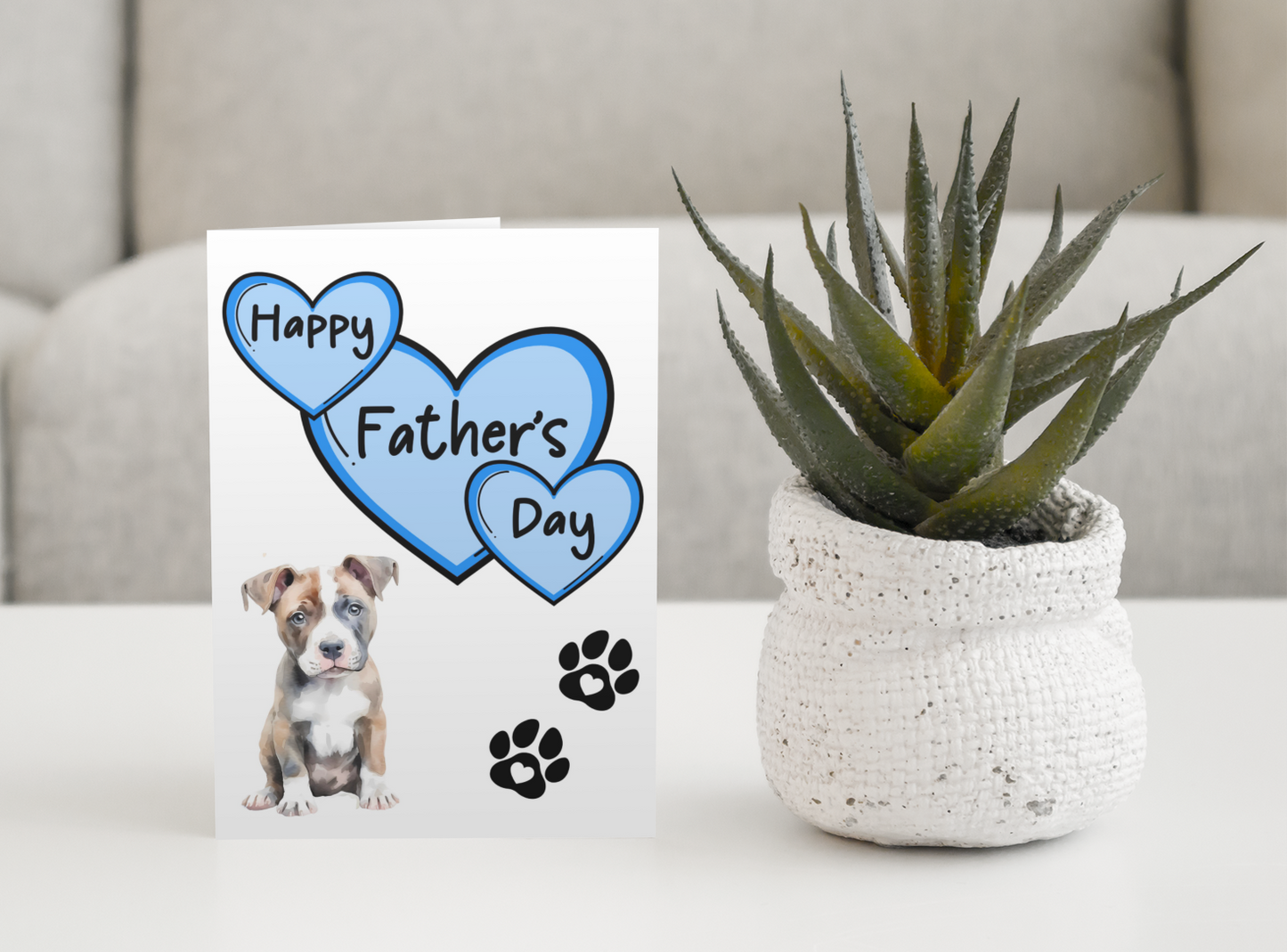 Staffy Staffie Father's Day Card - Nice Cute Fun Pet Dog Puppy Owner Novelty Greeting Card