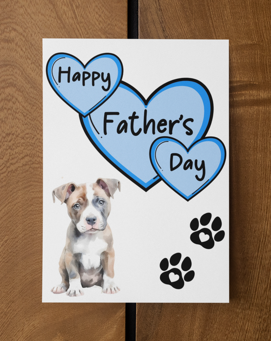 Staffy Staffie Father's Day Card - Nice Cute Fun Pet Dog Puppy Owner Novelty Greeting Card