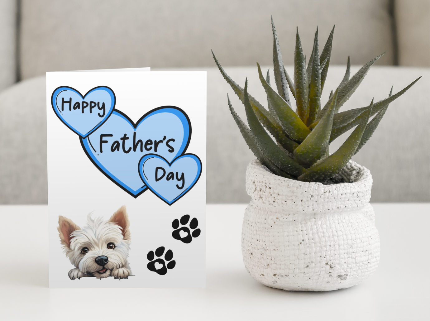 Westie Father's Day Card - Nice Cute Fun Pet Dog Puppy Owner Novelty Greeting Card