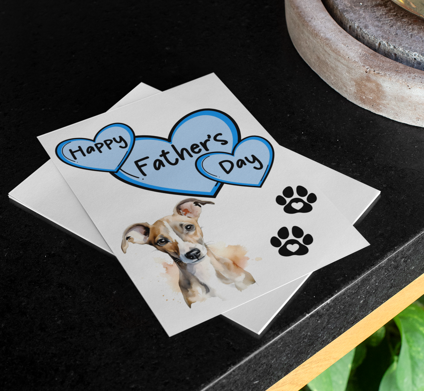 Whippet Father's Day Card - Nice Cute Fun Pet Dog Puppy Owner Novelty Greeting Card