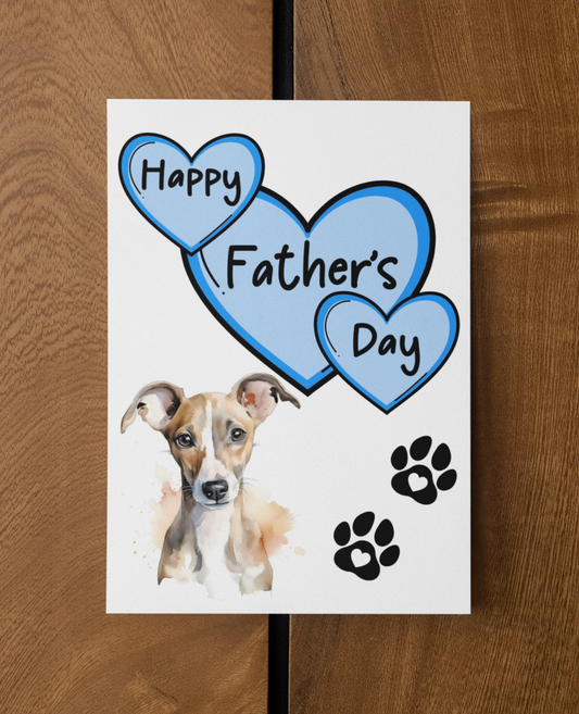 Whippet Father's Day Card - Nice Cute Fun Pet Dog Puppy Owner Novelty Greeting Card