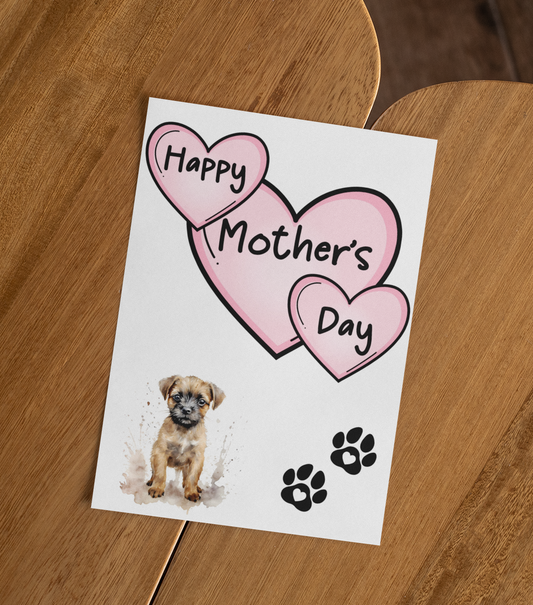 Border Terrier Mother's Day Card - Nice Cute Fun Pet Dog Puppy Owner Novelty Greeting Card