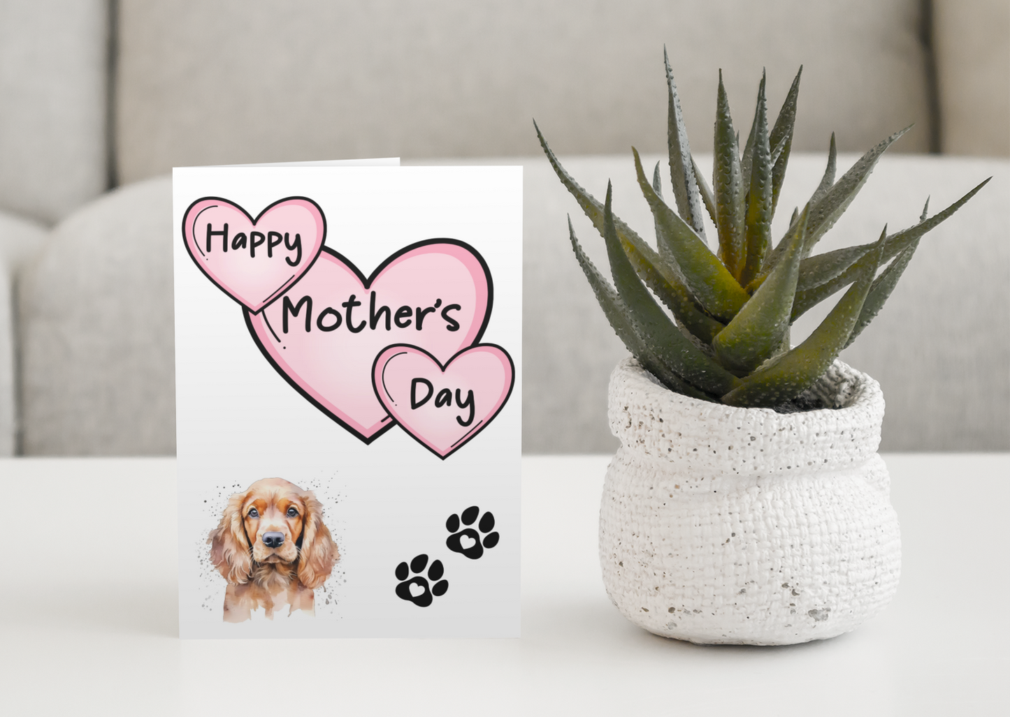Cocker Spaniel Mother's Day Card - Nice Cute Fun Pet Dog Puppy Owner Novelty Greeting Card