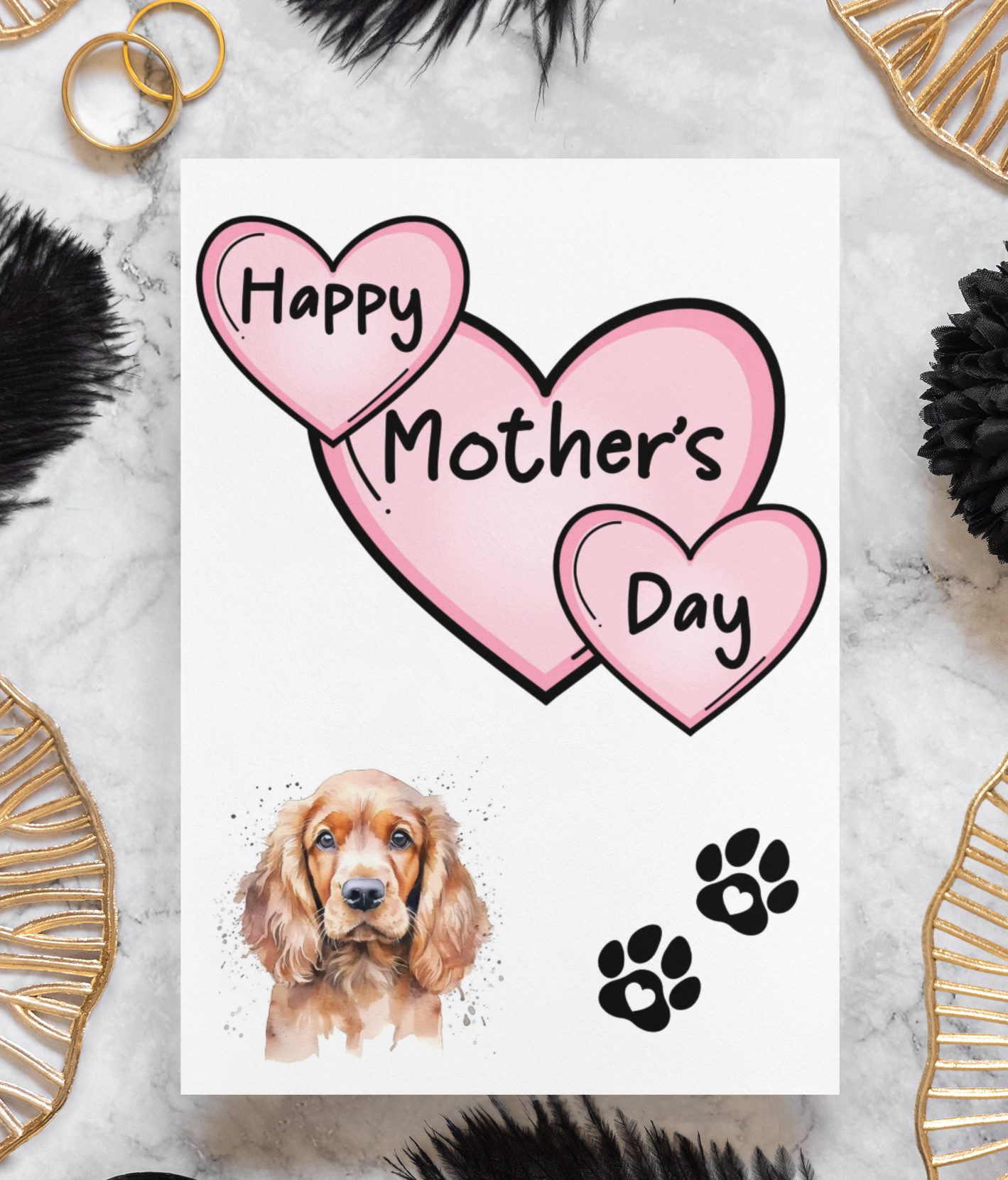 Cocker Spaniel Mother's Day Card - Nice Cute Fun Pet Dog Puppy Owner Novelty Greeting Card