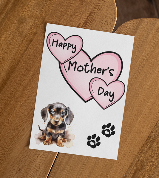 Dachshund Mother's Day Card - Nice Cute Fun Pet Dog Puppy Owner Novelty Greeting Card