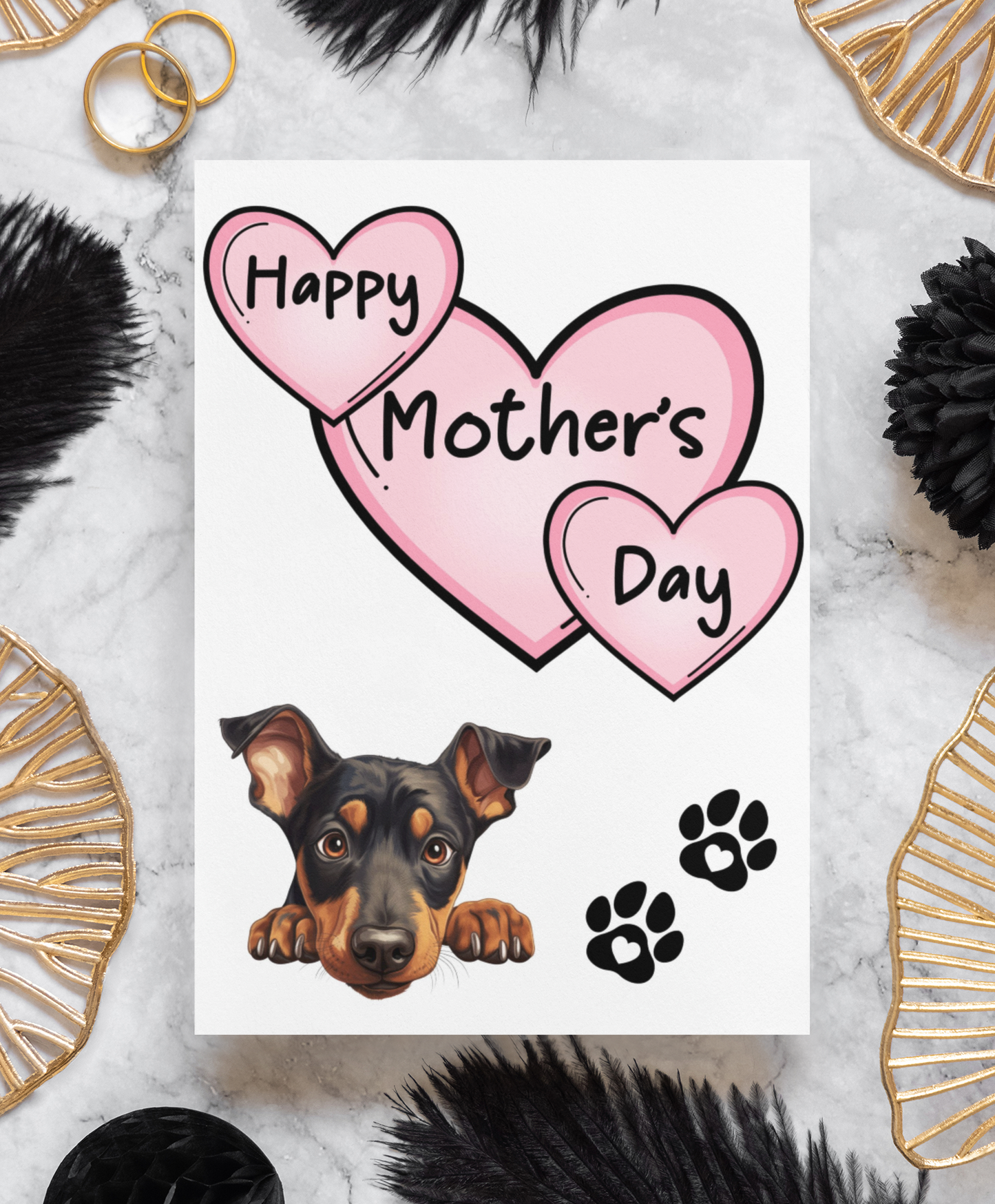 Doberman Mother's Day Card - Nice Cute Fun Pet Dog Puppy Owner Novelty Greeting Card