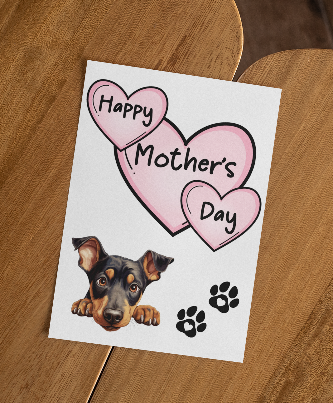 Doberman Mother's Day Card - Nice Cute Fun Pet Dog Puppy Owner Novelty Greeting Card