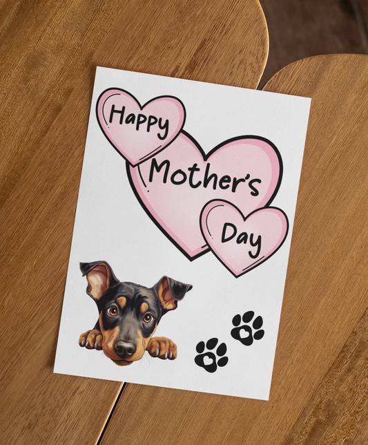 Doberman Mother's Day Card - Nice Cute Fun Pet Dog Puppy Owner Novelty Greeting Card