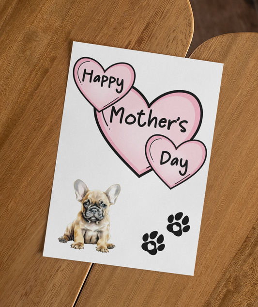 French Bulldog Mother's Day Card - Nice Cute Fun Pet Dog Puppy Owner Novelty Greeting Card