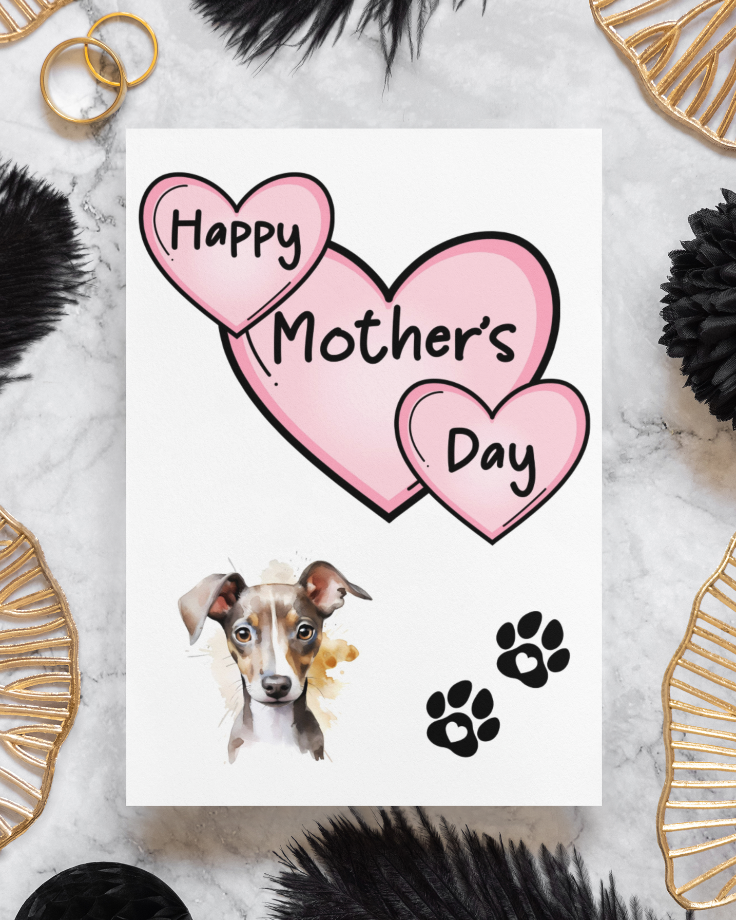 Greyhound Mother's Day Card - Nice Cute Fun Pet Dog Puppy Owner Novelty Greeting Card