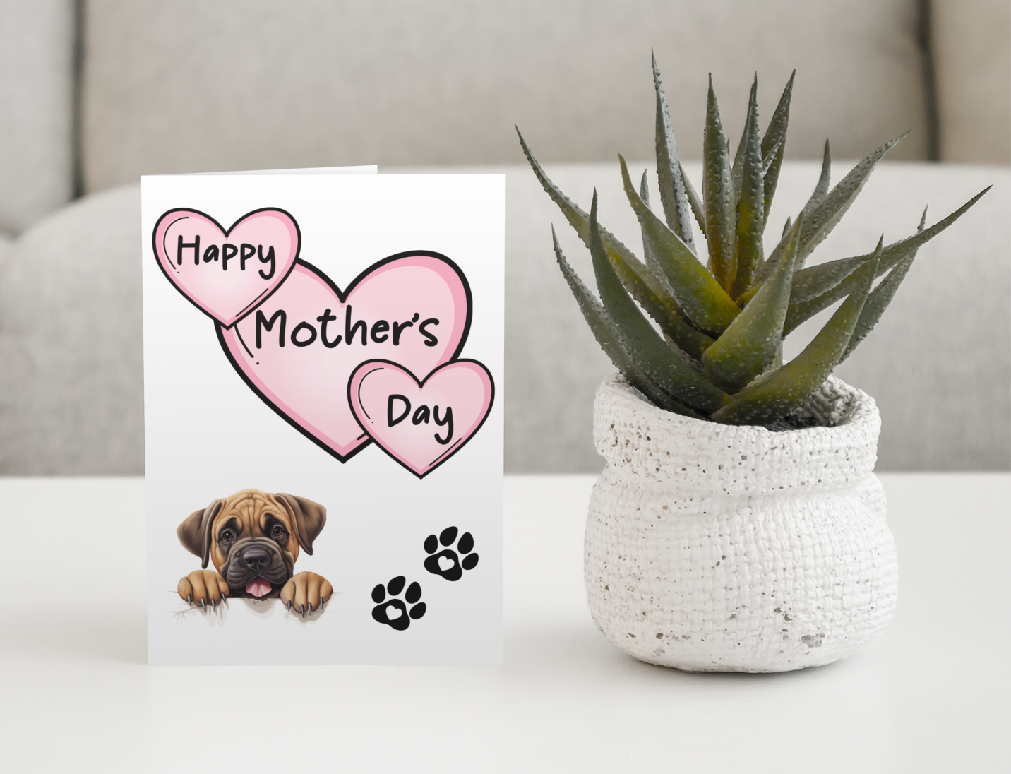 Mastiff Mother's Day Card - Nice Cute Fun Pet Dog Puppy Owner Novelty Greeting Card