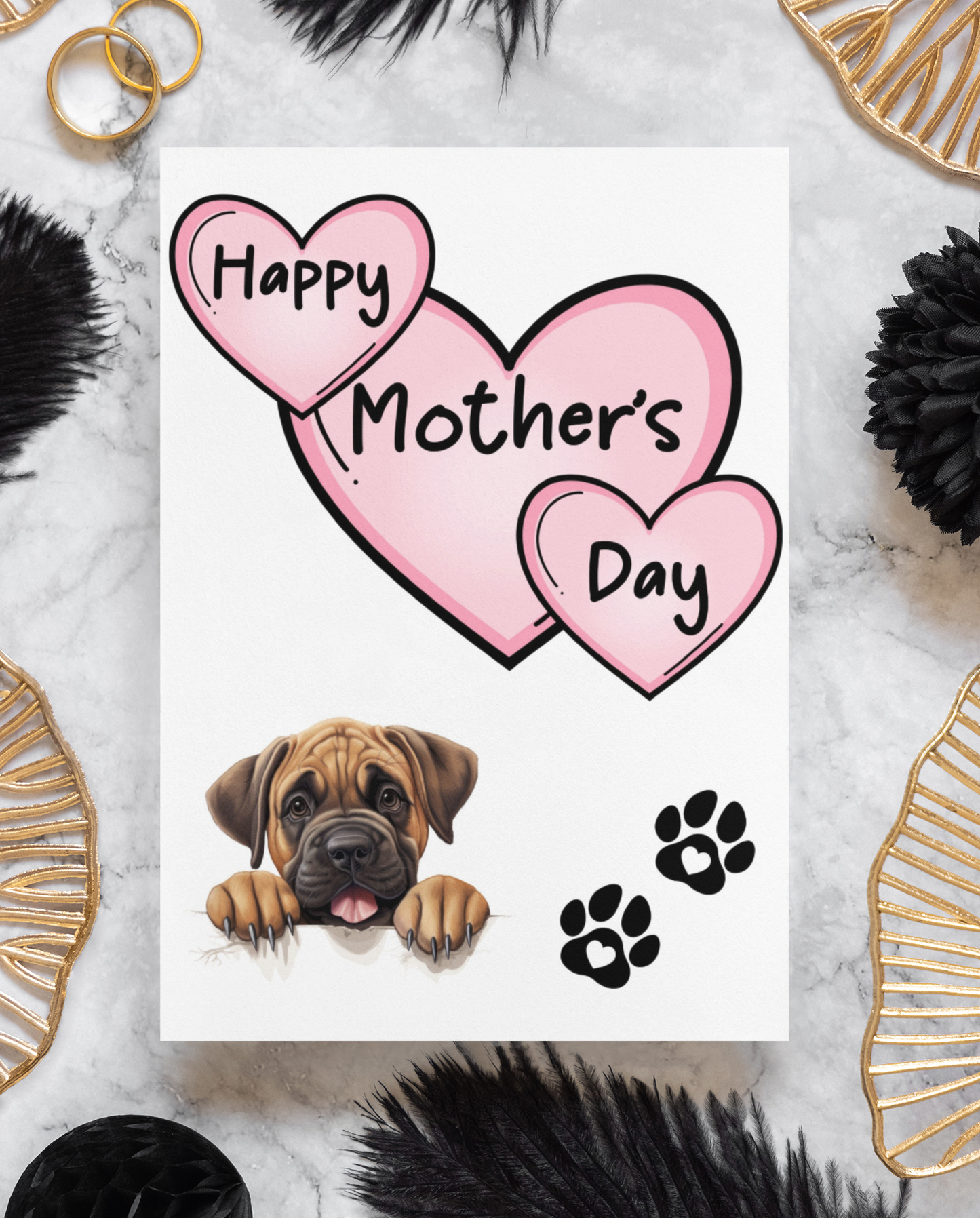 Mastiff Mother's Day Card - Nice Cute Fun Pet Dog Puppy Owner Novelty Greeting Card