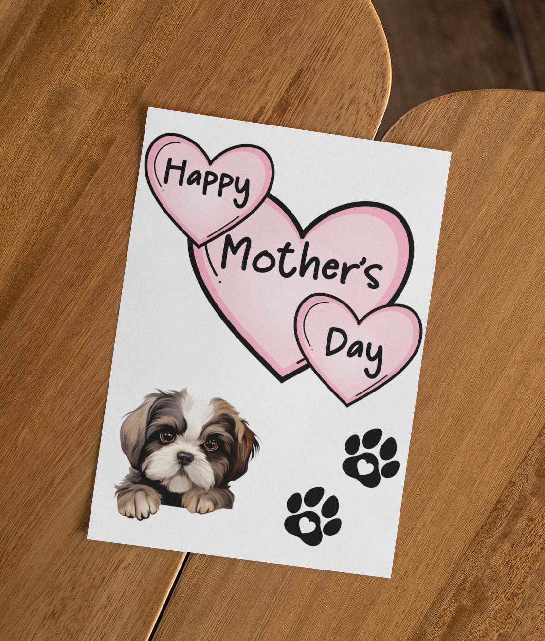 Shih Tzu Mother's Day Card - Nice Cute Fun Pet Dog Puppy Owner Novelty Greeting Card