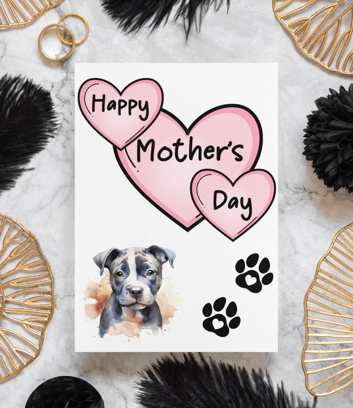 Staffy Mother's Day Card - Nice Cute Fun Pet Dog Puppy Owner Novelty Greeting Card