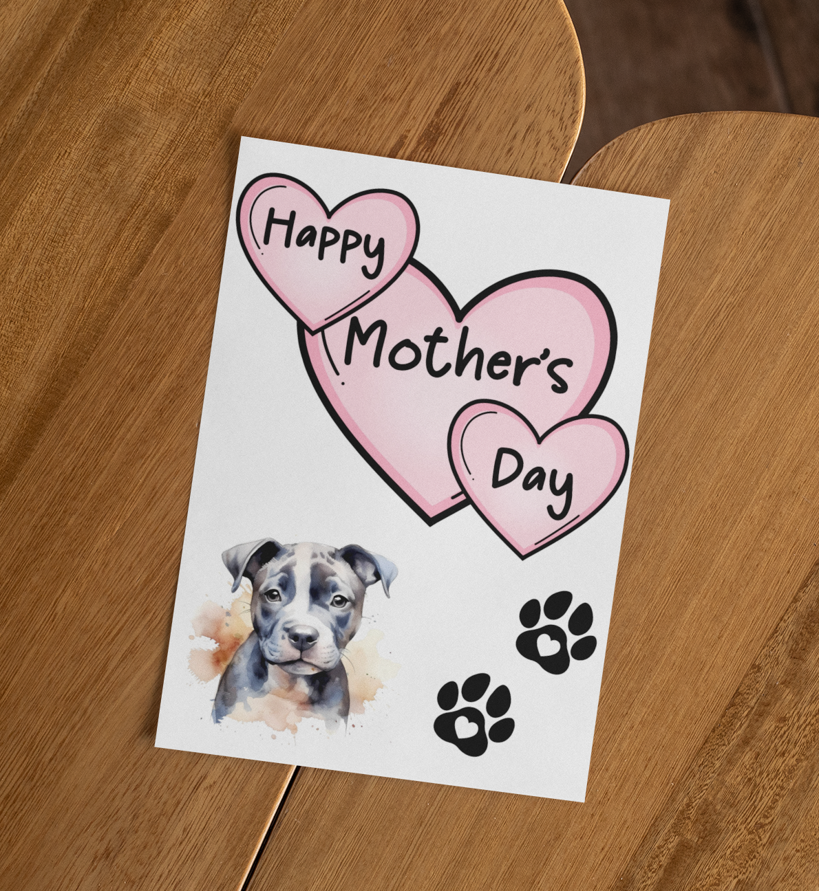Staffy Mother's Day Card - Nice Cute Fun Pet Dog Puppy Owner Novelty Greeting Card