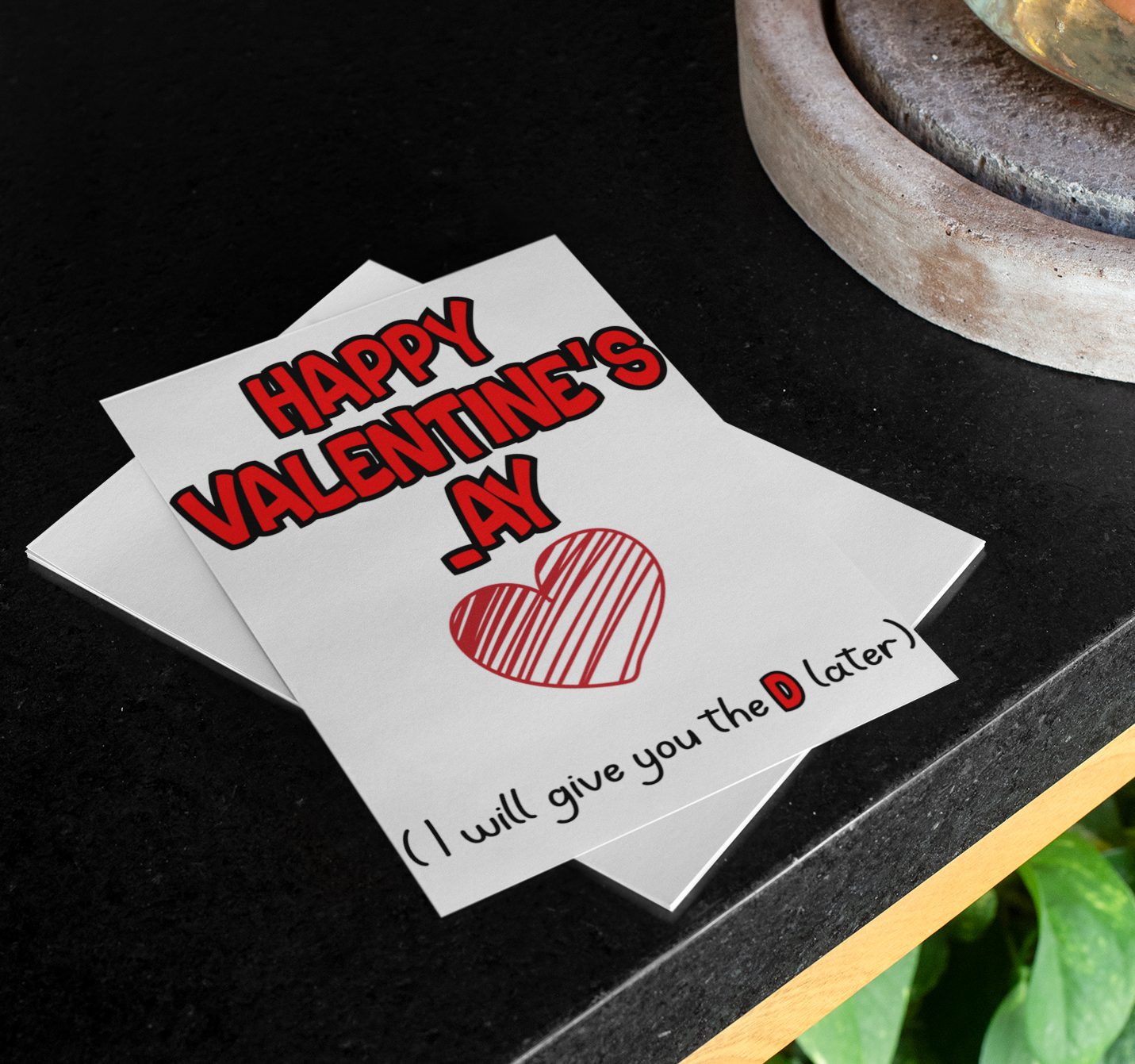 Valentine's _ay Card - I Will Give You The D Later - Nice Fun Rude Cute Greeting Present