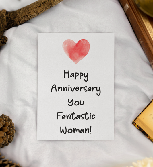 Anniversary Card - Happy Anniversary You Fantastic Woman - Nice Fun Cute Greeting Present
