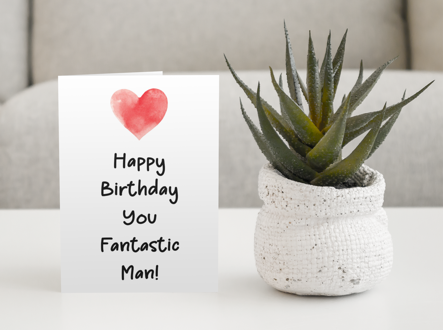 Birthday Card - Happy Birthday You Fantastic Man - Nice Fun Cute Greeting Present