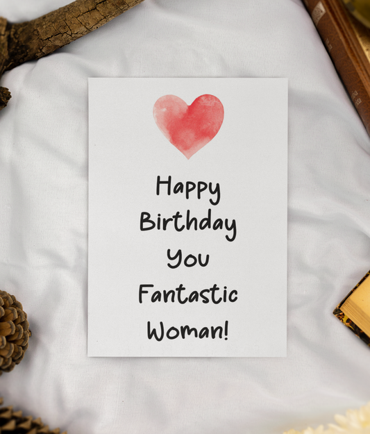 Birthday Card - Happy Birthday You Fantastic Woman - Nice Fun Cute Greeting Present