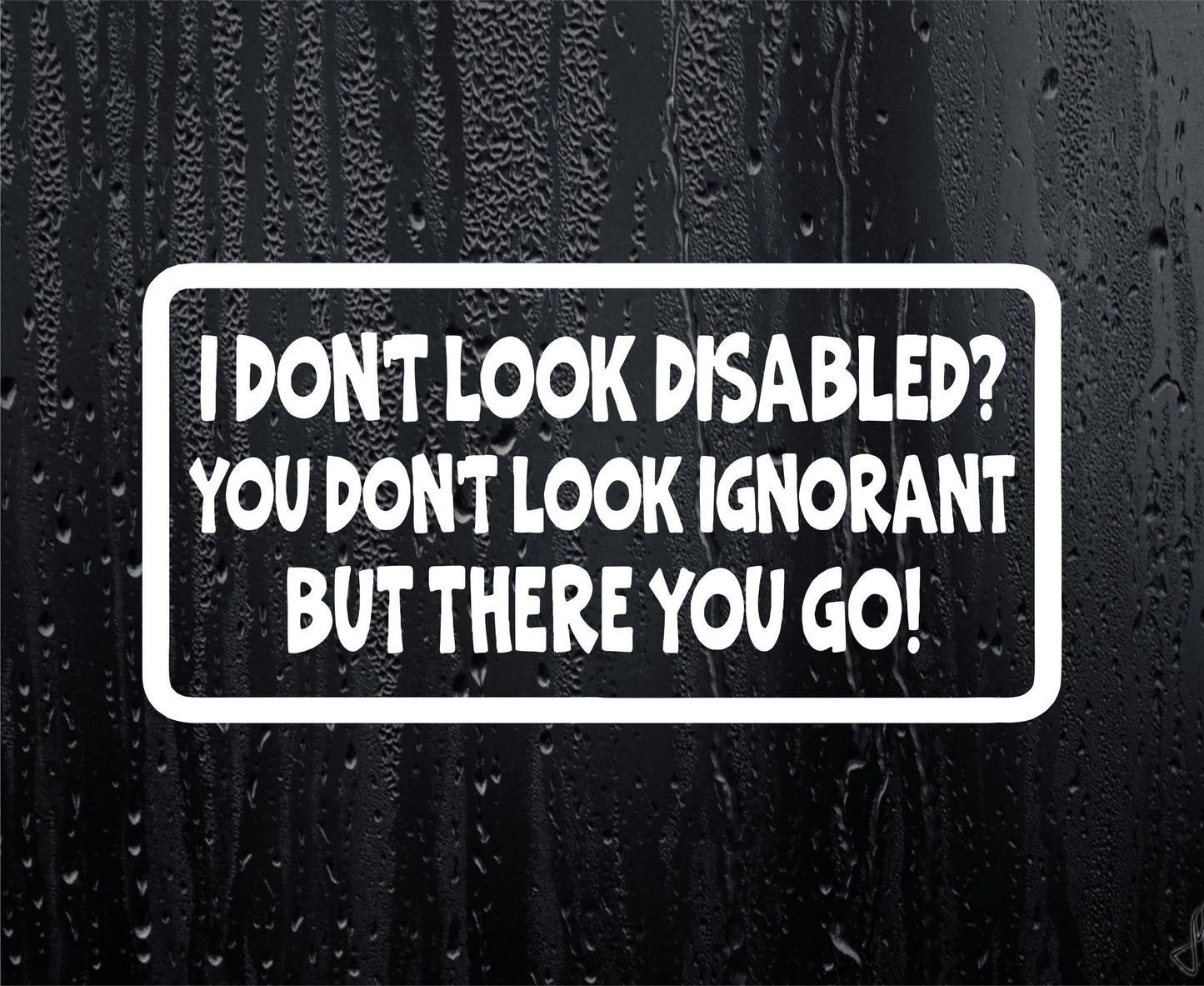 Car Sticker I Don't Look Disabled You Don't Look Ignorant Fun Novelty Bumper Door Boot Decal Present