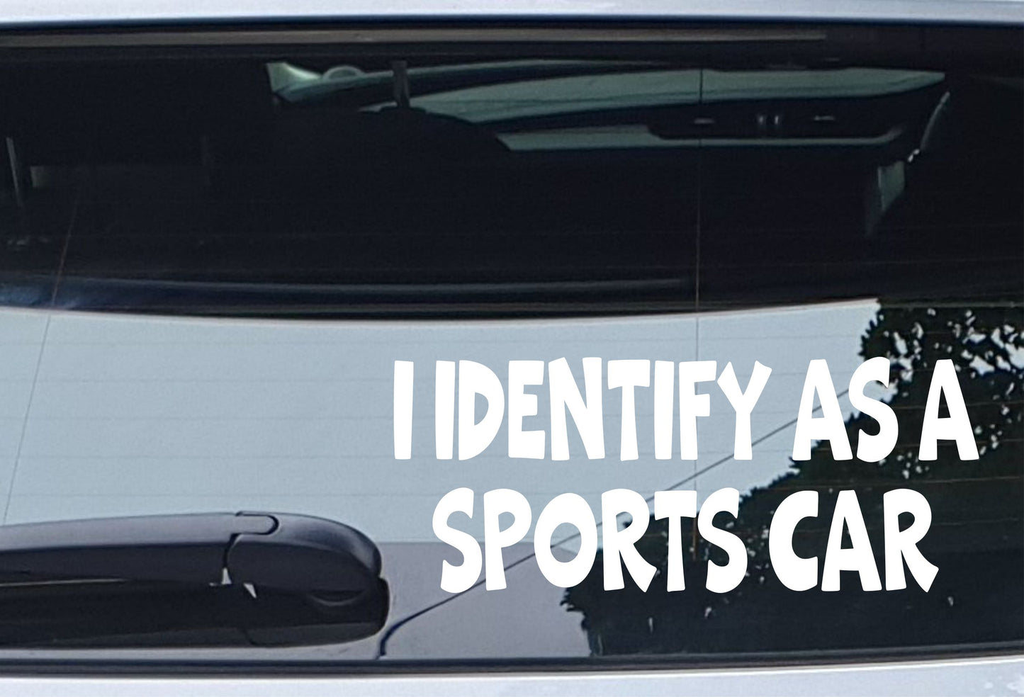Funny Sticker I Identify As A Sports Car Novelty Van Car Window Bumper Boot Door Decal
