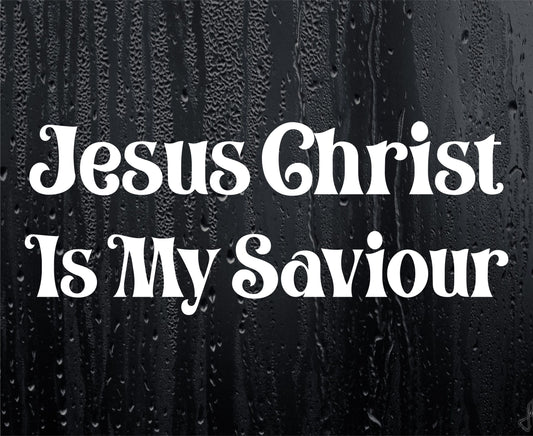 Car Sticker Jesus Christ Is My Saviour Novelty Religious Window Bumper Boot Door Van Decal