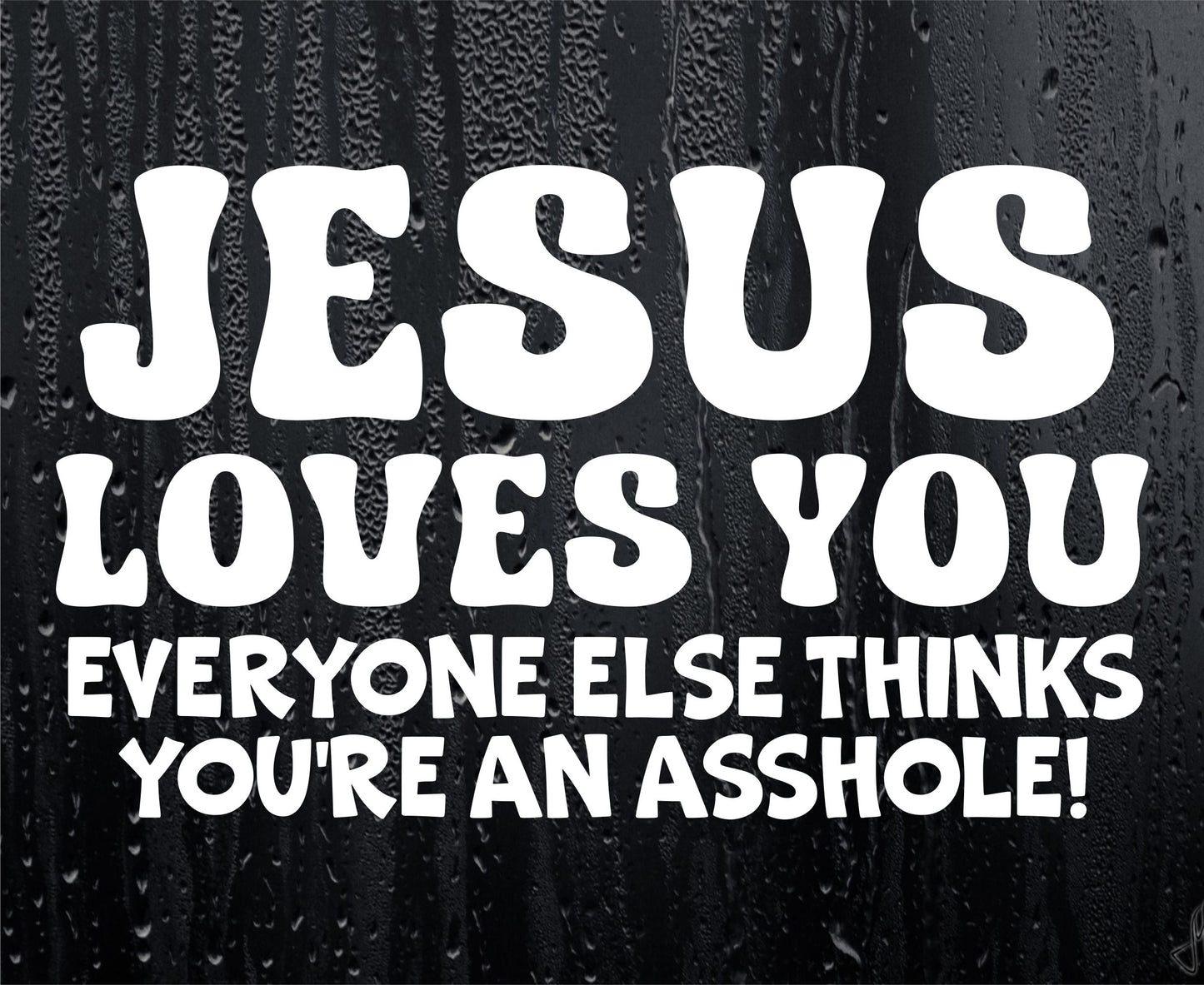 Car Sticker Jesus Loves You Everyone Else Thinks You're An Asshole Funny Novelty Van Nice Cute Window Bumper Boot Door Decal