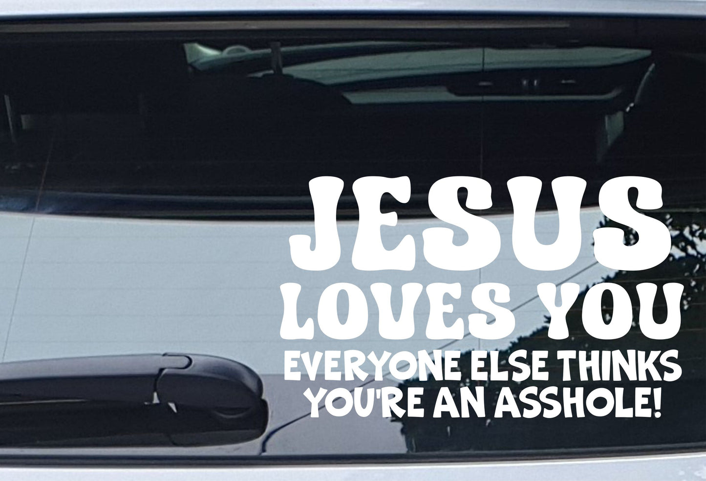 Car Sticker Jesus Loves You Everyone Else Thinks You're An Asshole Funny Novelty Van Nice Cute Window Bumper Boot Door Decal