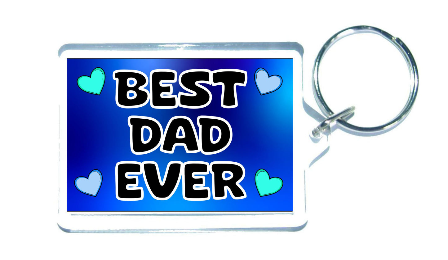 Dad Keyring Gift - Best Dad Ever - Cute Fun Novelty Family Present