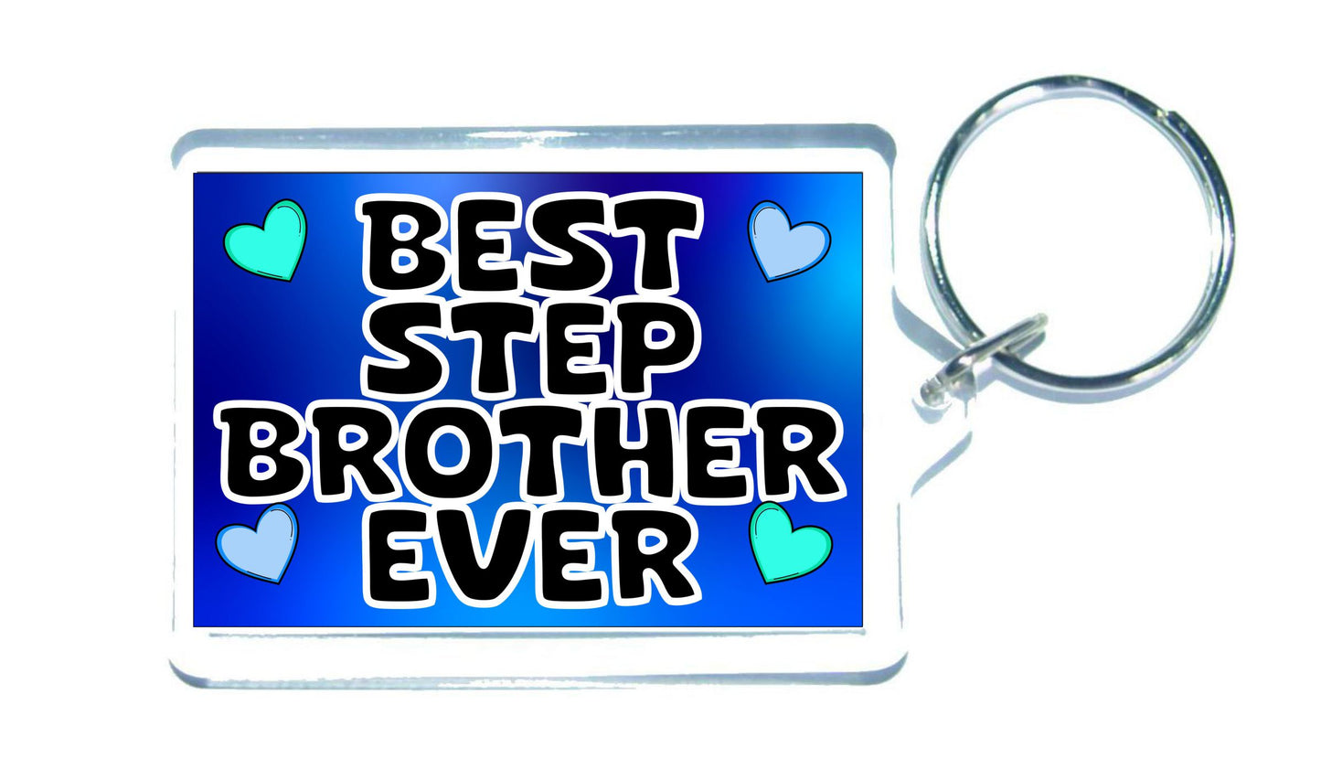 Step Brother Keyring Gift - Best Step Brother Ever - Cute Fun Novelty Family Present