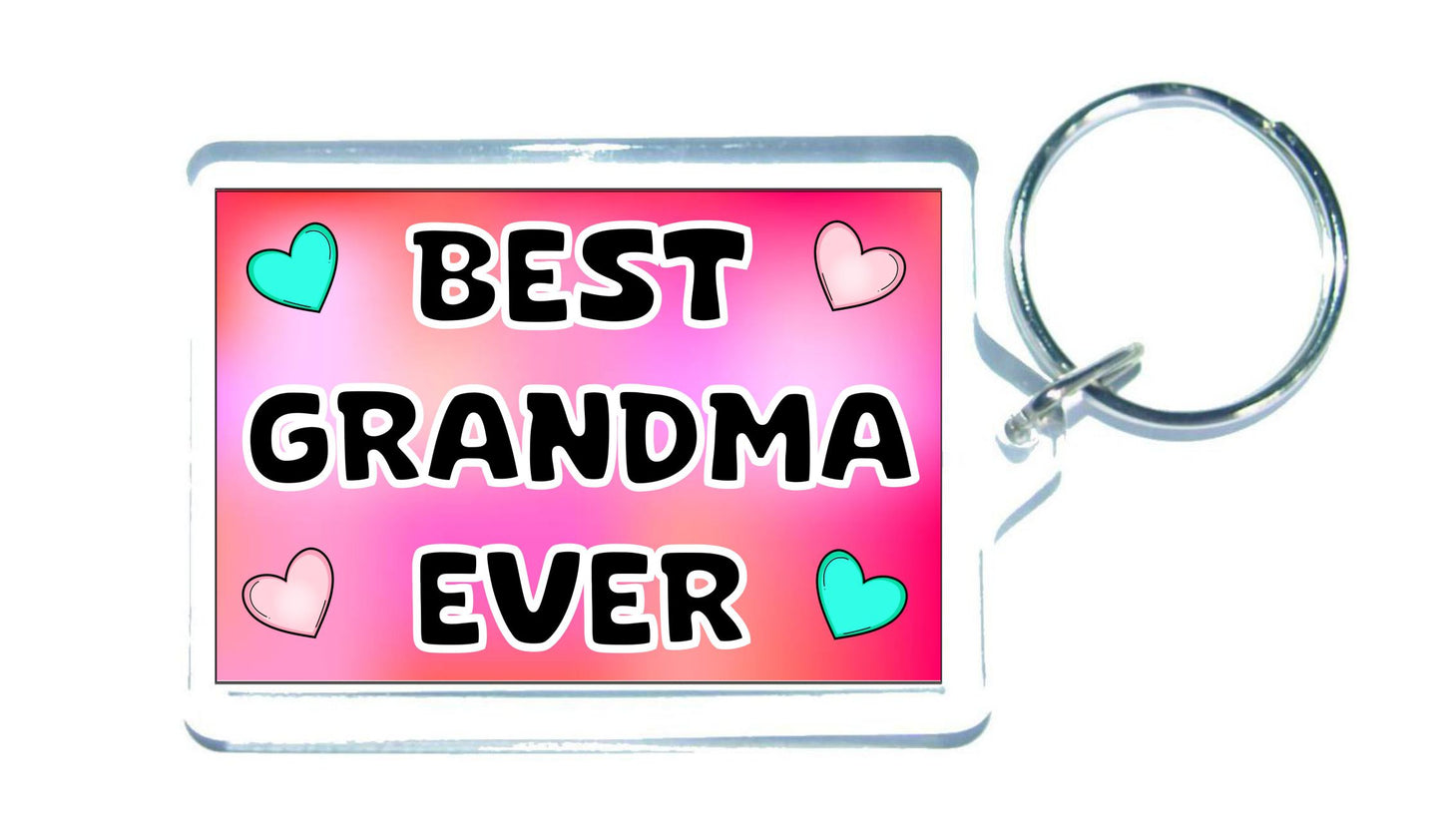 Grandma Keyring Gift - Best Grandma Ever - Cute Fun Novelty Family Present