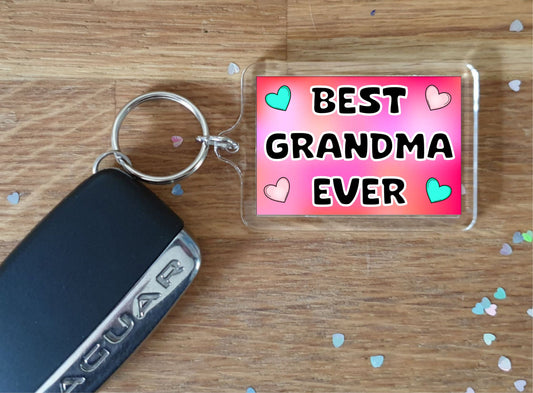 Grandma Keyring Gift - Best Grandma Ever - Cute Fun Novelty Family Present